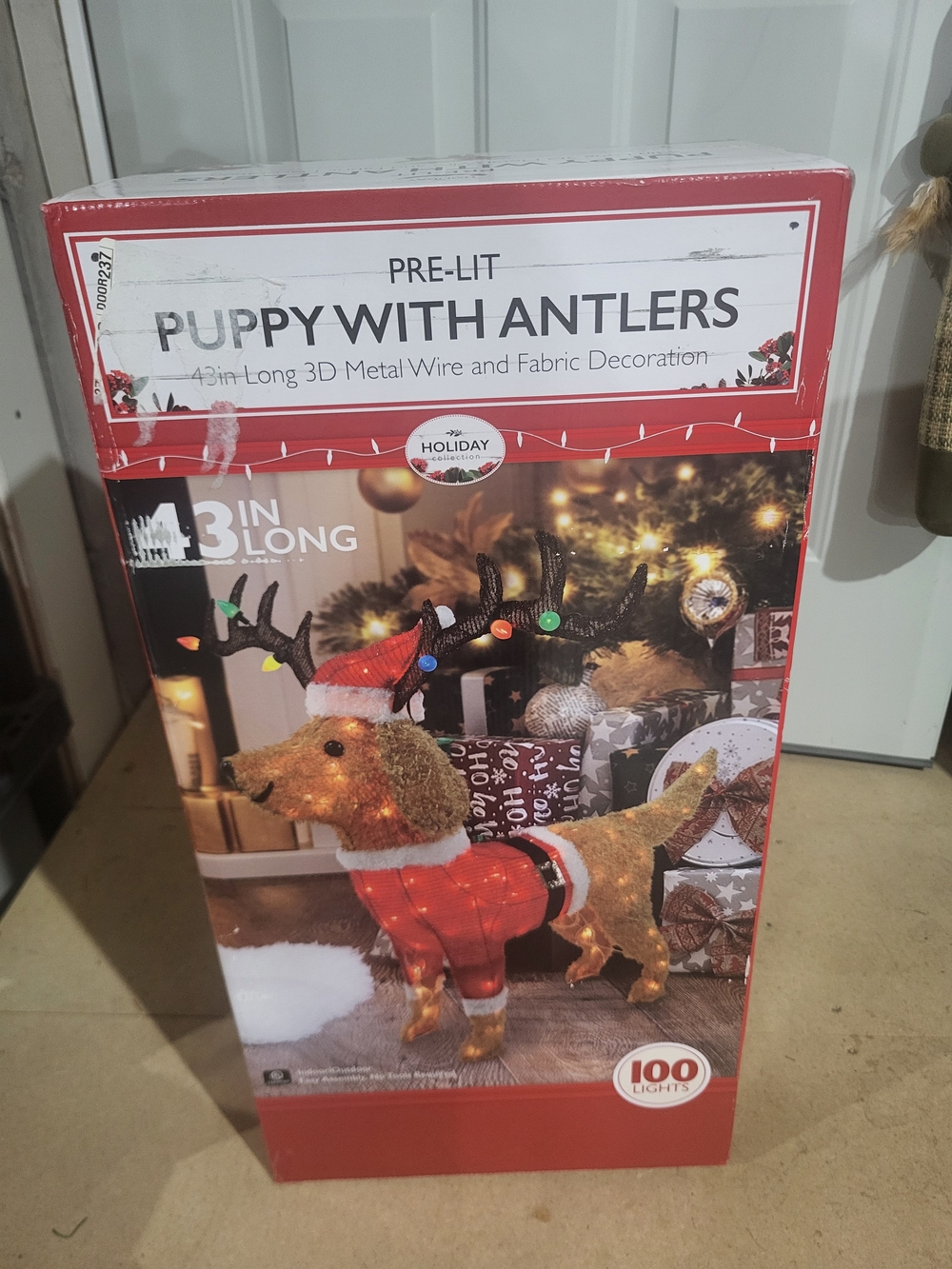 Puppy with Antlers Holiday Decoration